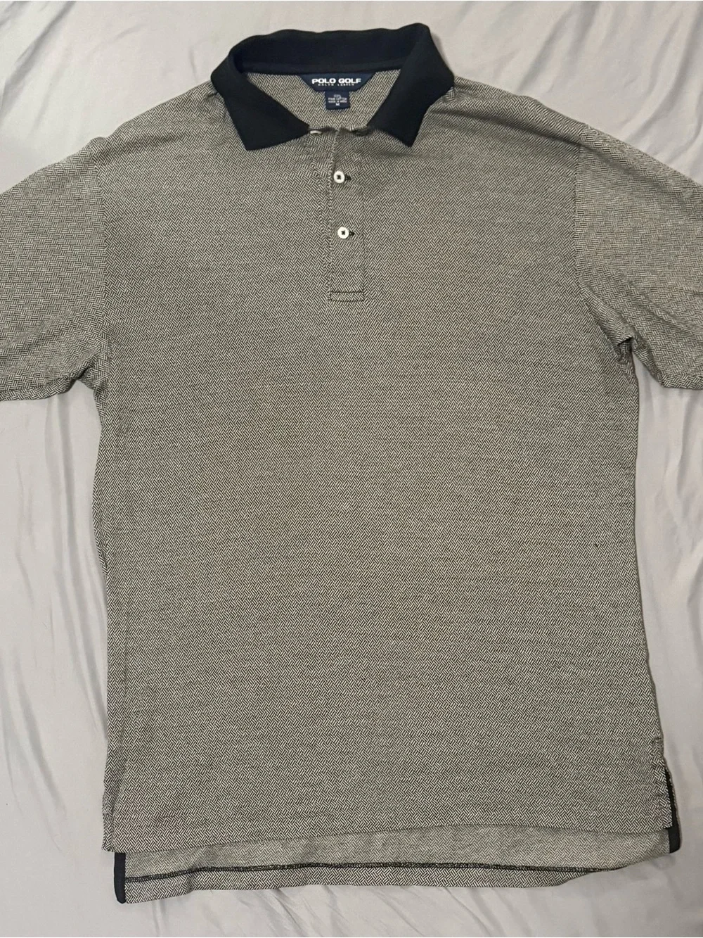 Vintage Polo Golf Herringbone Gray Lg 1/2 Zip Vest & Med Polo Shirt Lot
